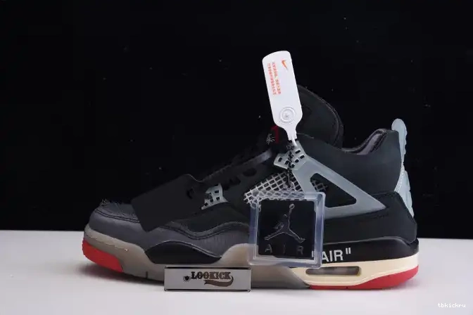 Cheap TBK Off CV9388-001 Air x Bred White Retro 4 Jordan 0524